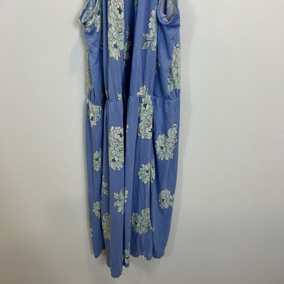 NWT Old Navy Women's XXL 2XL Blue Floral Print Halter Tie Neck Short Dress - Picture 3 of 12